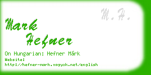 mark hefner business card